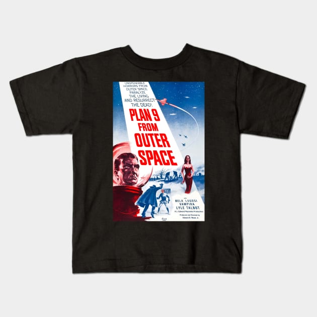 Plan 9 Color Poster Kids T-Shirt by Pop Fan Shop